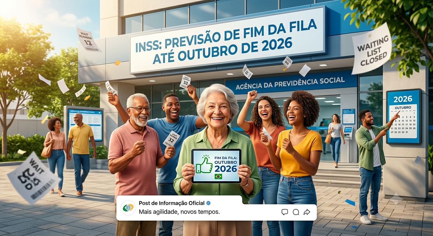 INSS prevê fim da fila de benefícios até outubro de 2026